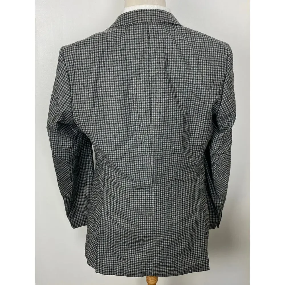 HUGO BOSS The Smith Lanificio Tesse Biella plaid 2-button wool jacket blazer 42L